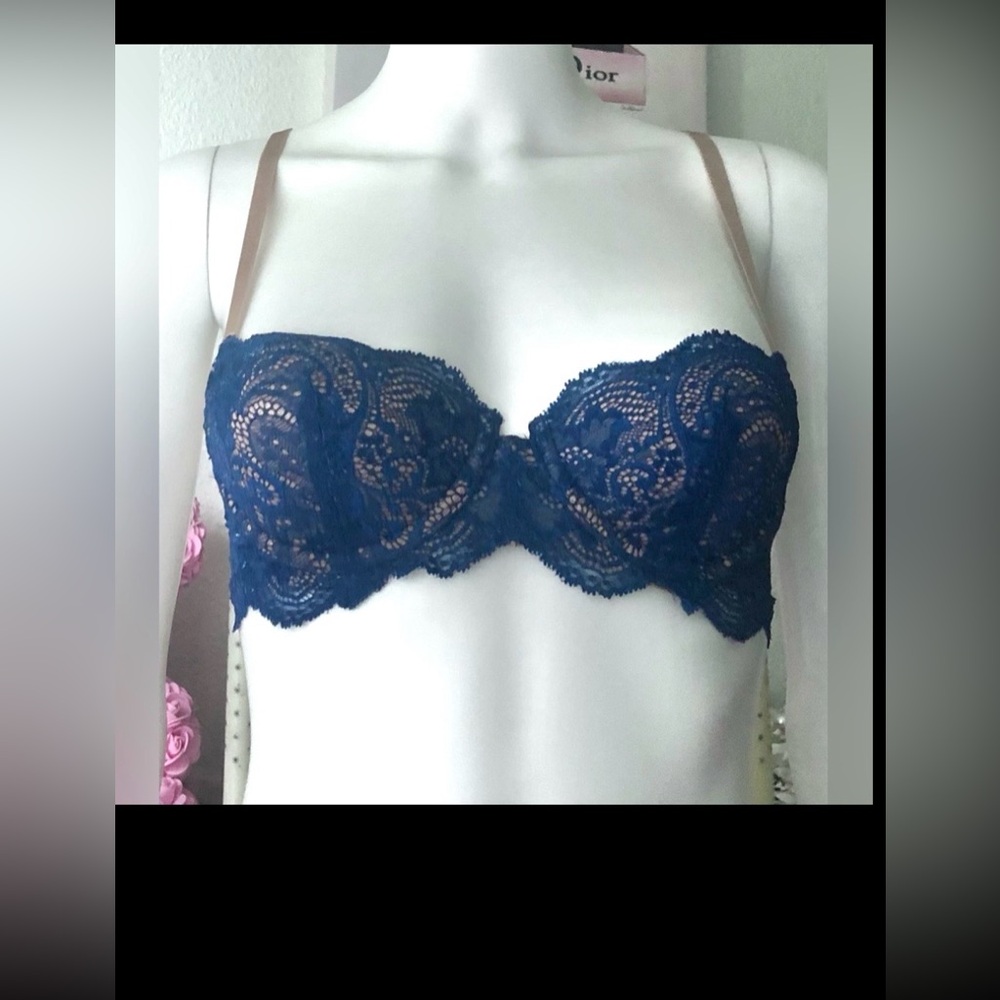 ThirdLove 24/7 balconette Push Up UnderWire Lace Bra in Blue color Size 32B NWT
